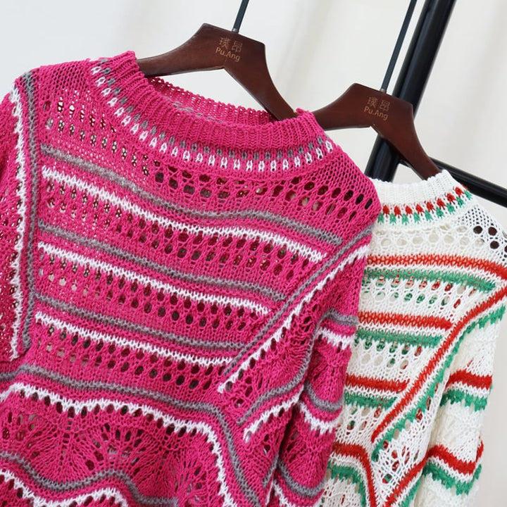 【tops】カットワークニットセーター　M26707