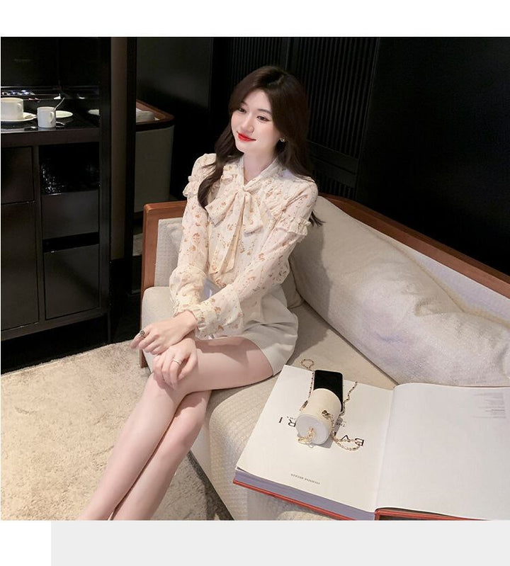 【tops】リボン付きシャツトップス　M18727