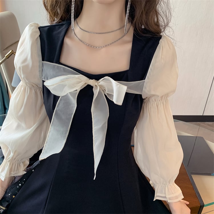 【dress】大人らしい エレガント切り替えデートワンピース　M17360