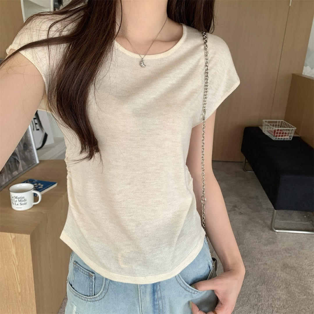 【tops】ニットTシャツ　M25142