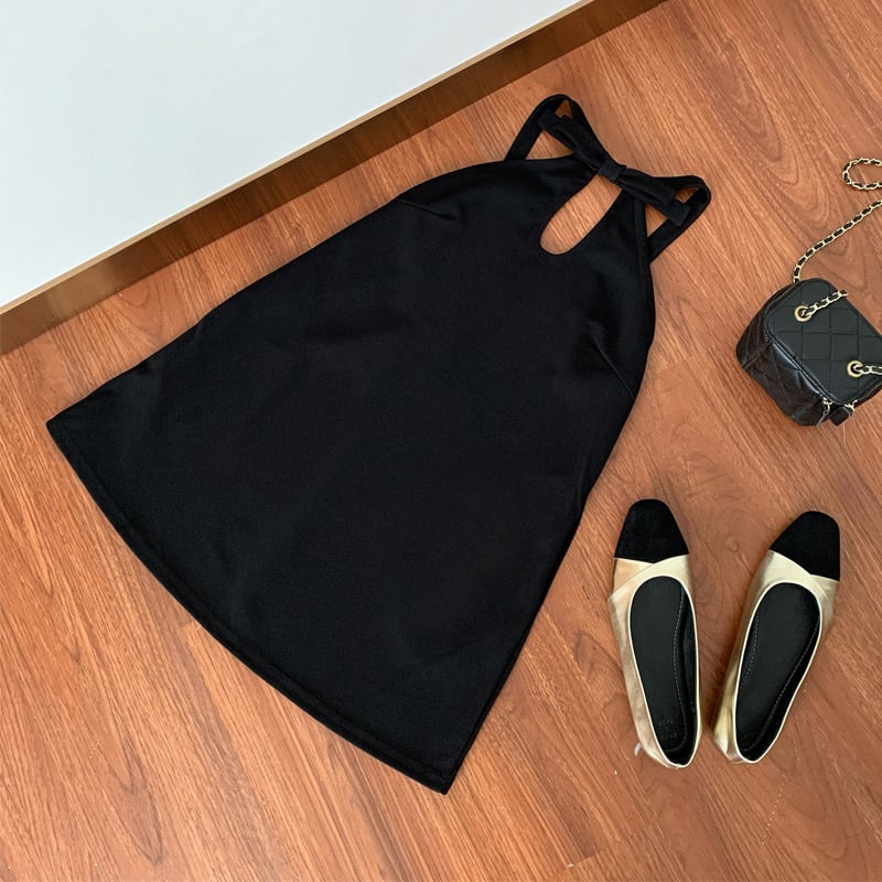 【dress】リボンホルターネックワンピース　N3235