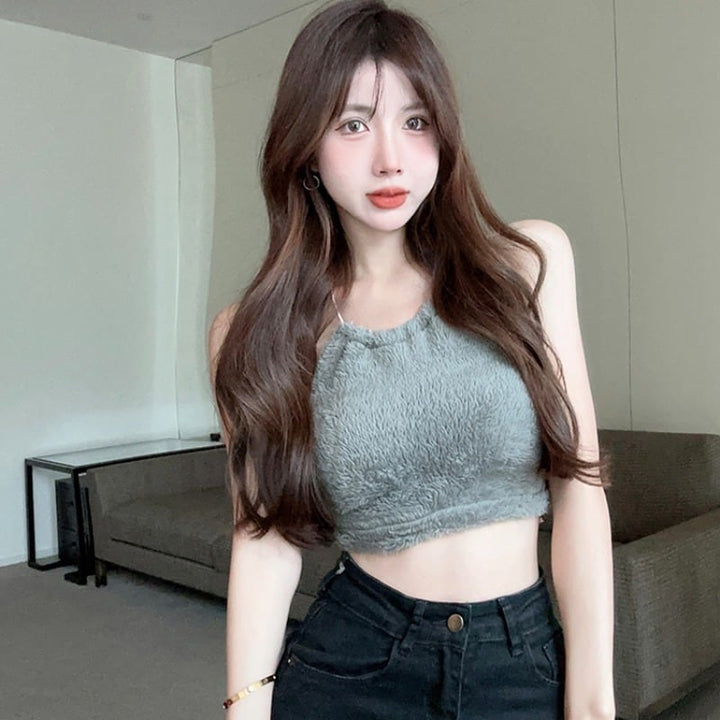 【tops】シャギーホルターネックトップス　M29361
