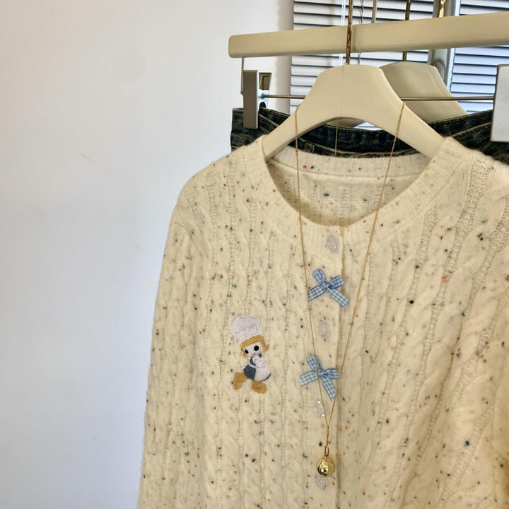 【outer】刺繍ニットカーデ　M29261