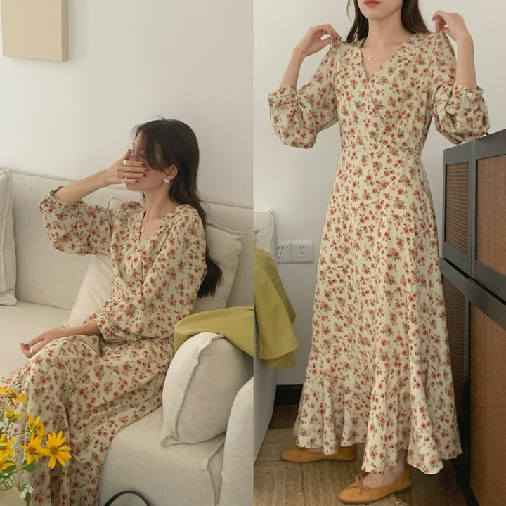 【dress】花柄ワンピース　M25690