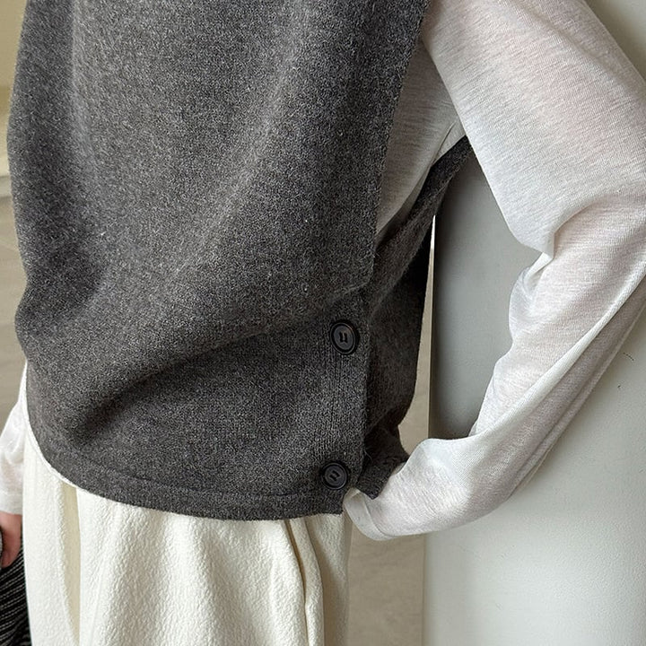 【outer】ハイネックニットベスト Q7095