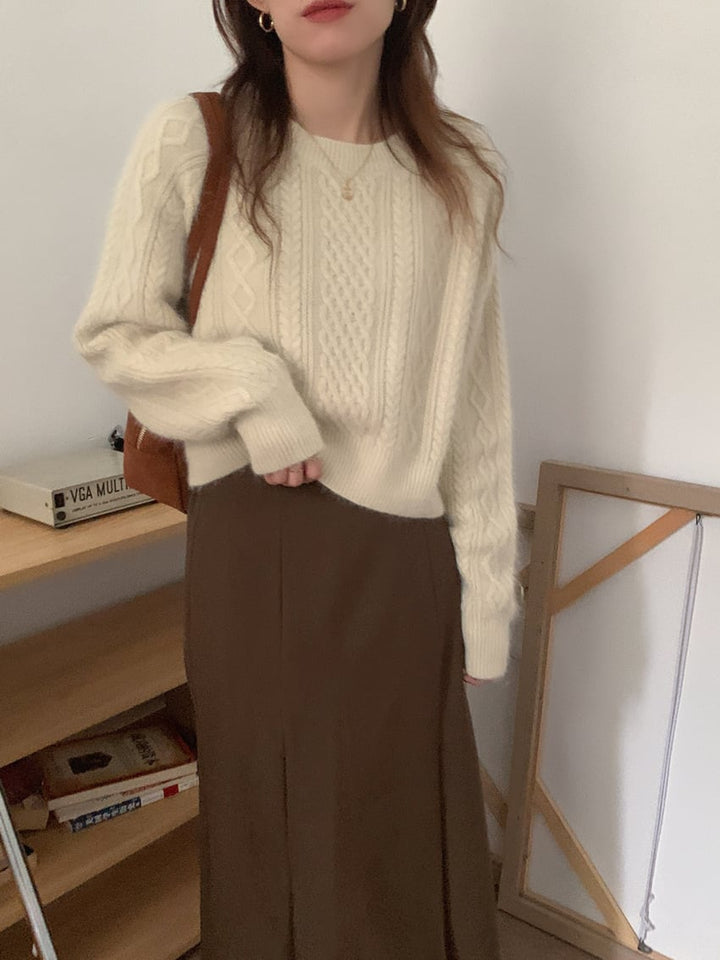 【tops】クルーネックニットセーター　M18167