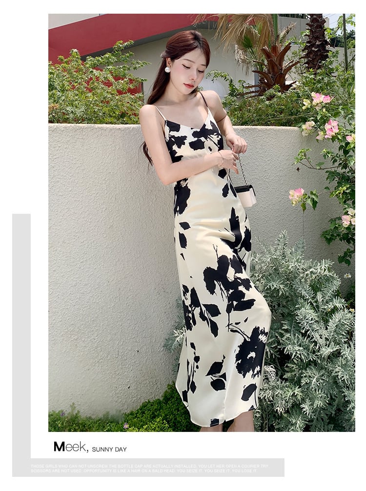 【dress】大人らしい Vネックエレガントキャミワンピース　M16752