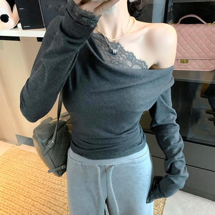 【tops】レース切り替えトップス　M27546