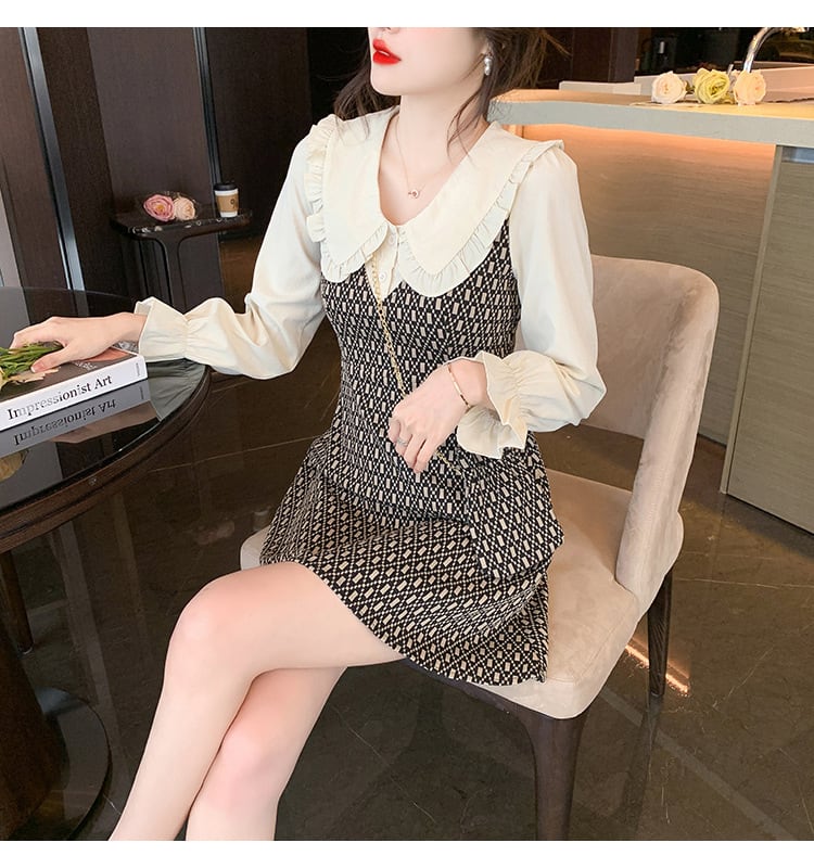 【dress】気質満点大人可愛い切り替えデートワンピース　M17405