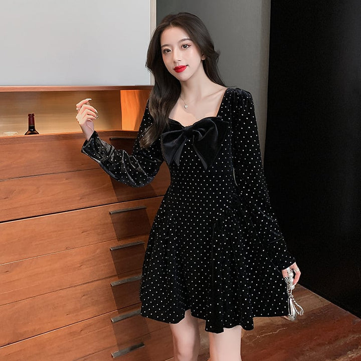 【dress】人気上昇中 chicリボン付きデートワンピース　M17314
