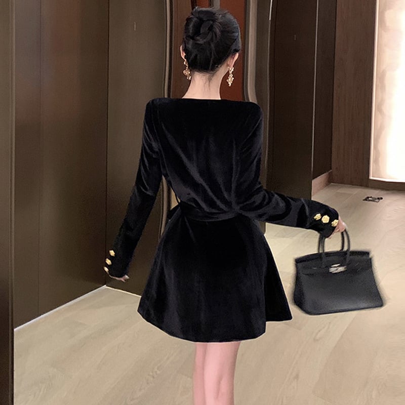 【dress】ベルベットワンピース　M26601