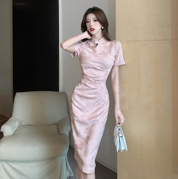 【dress】気質溢れる エレガントデートワンピース着瘦せ　M17358