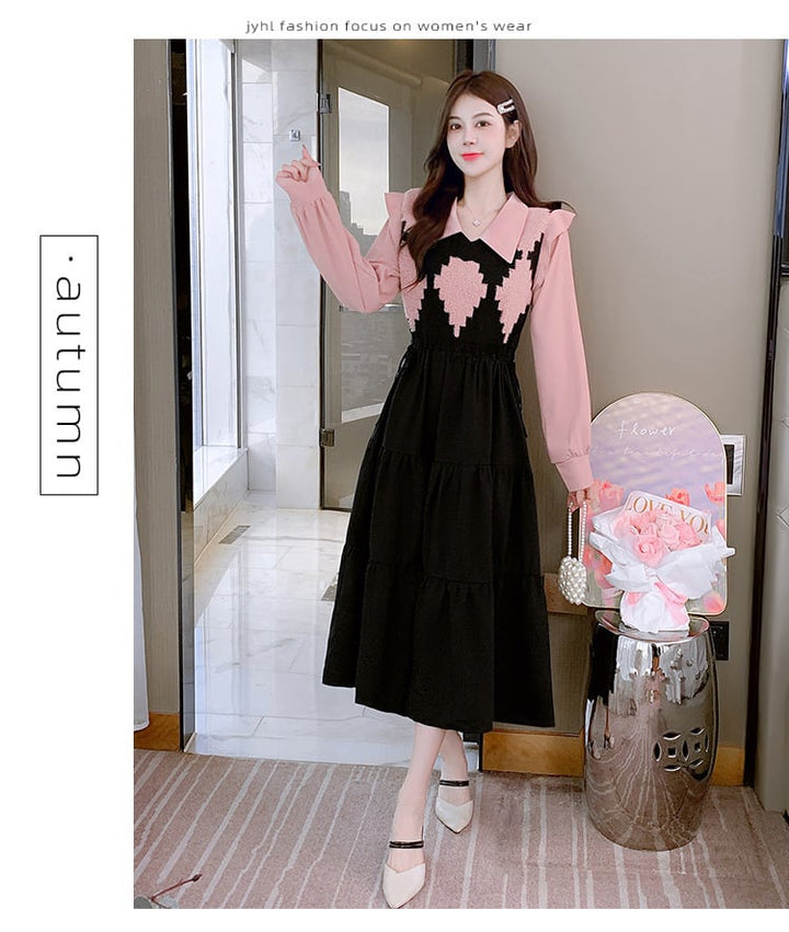 【dress】目立つ！エレガント切り替えワンピース　M17645