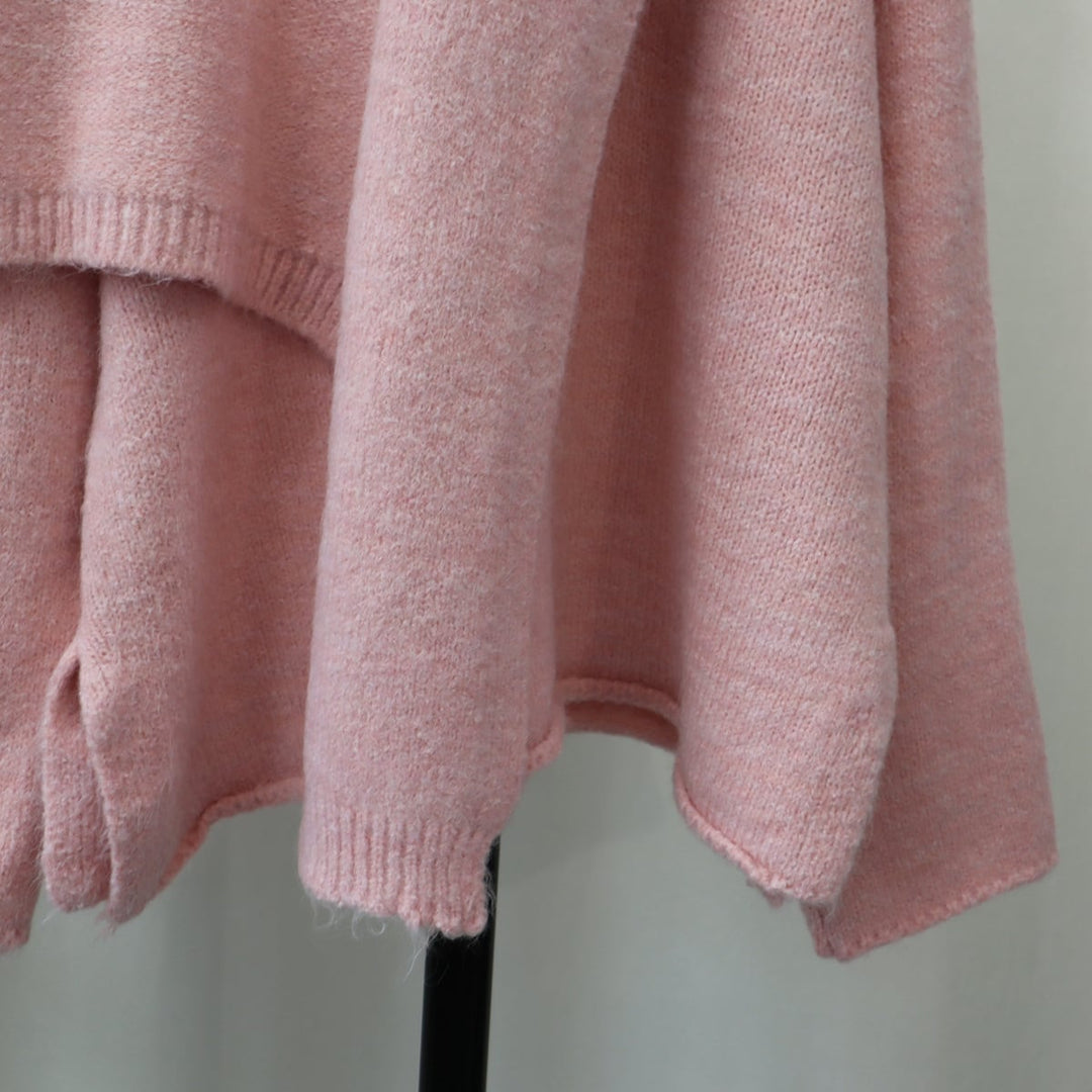 【tops】クルーネックニットセーターマフラー付き　M18174