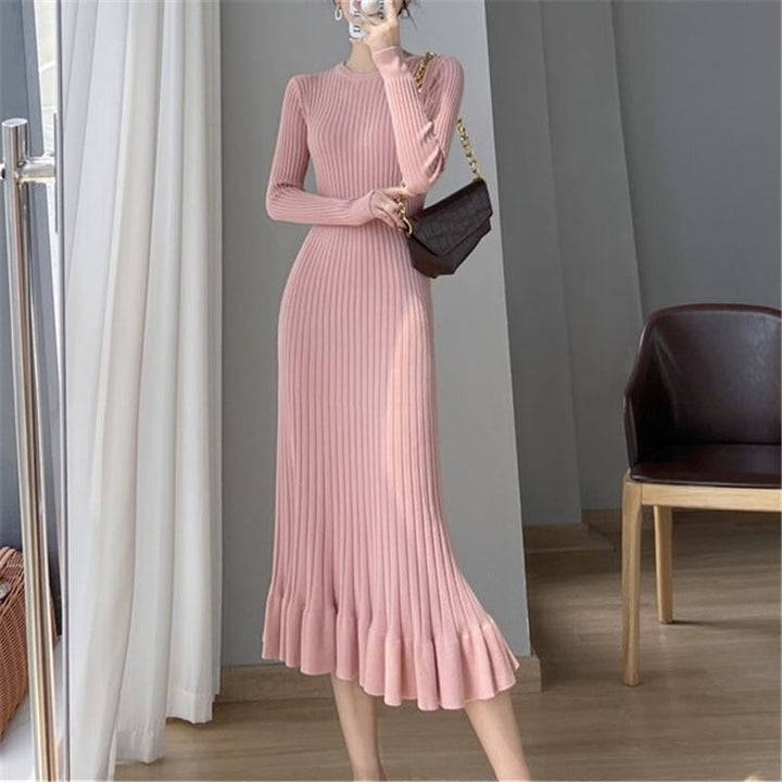 【dress】フリルニットワンピース　M18383