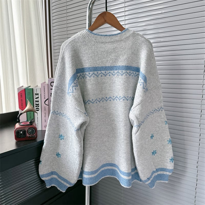 【tops】ジャカードニットセーター　M26492