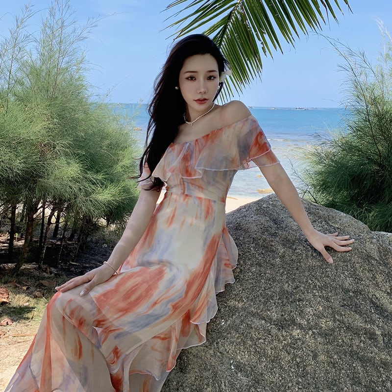 【dress】お洒落旅行スウィート不規則 イレギュラーワンピース　M16762