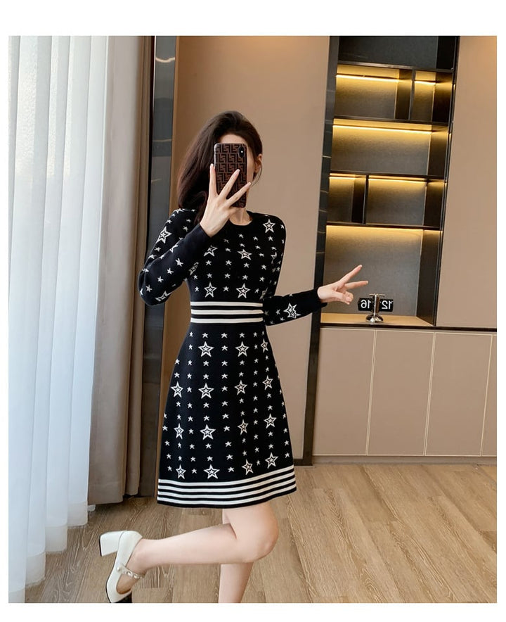 【dress】今季マストバイエレガントニットワンピース　M17470
