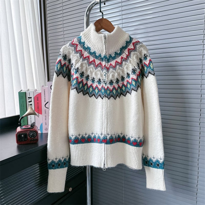 【outer】ファスナーニットカーデ　M26398