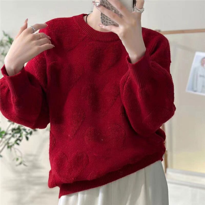 【tops】クルーネックニットセーター　M19155