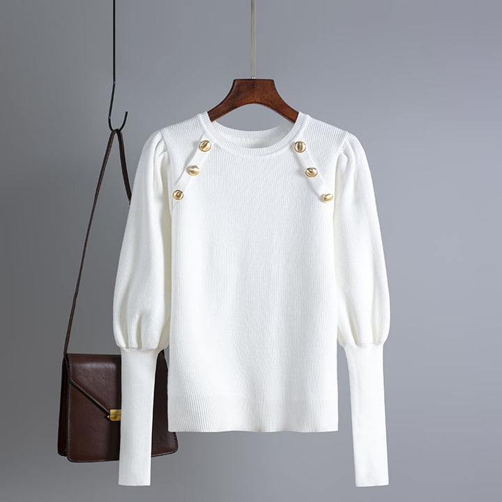 【tops】ボタンデザインニットトップス　M28752