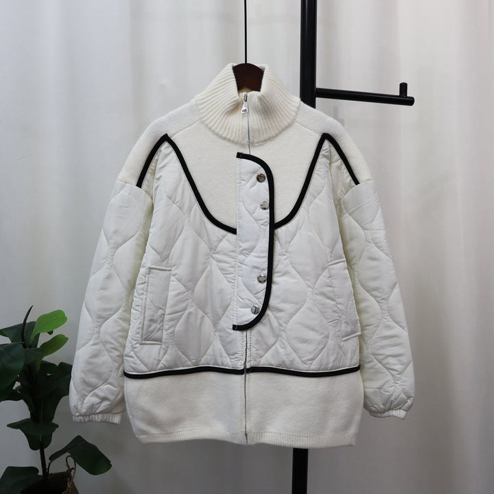 【outer】棉コートドッキングニットカーデ　M18260