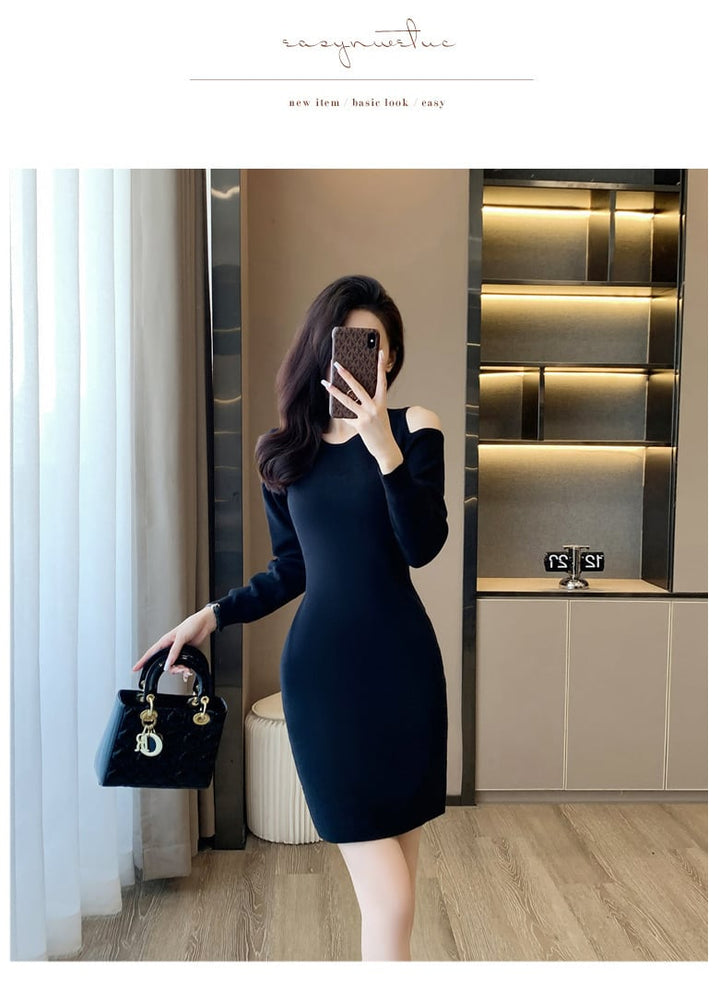 【dress】オフショルダーニットワンピース　M18266