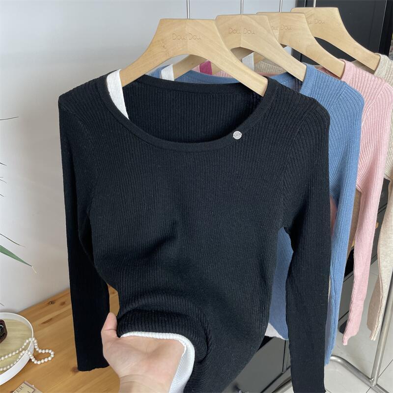 【tops】切り替えニットトップス　M26510