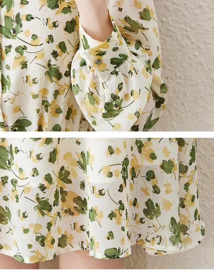 【dress】大人らしい スウィート花柄ワンピース着瘦せ　M17384