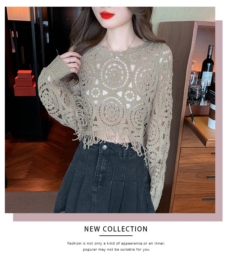 【tops】優しい雰囲気カットワークレーストップス　M17665