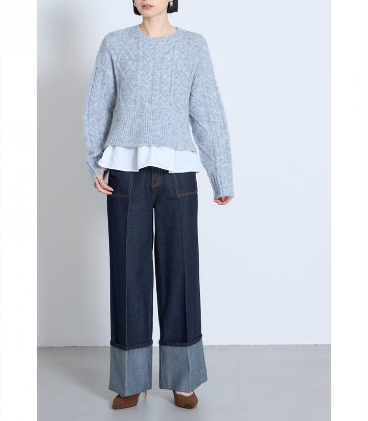 【tops】ドッキングニットセーター　M28784