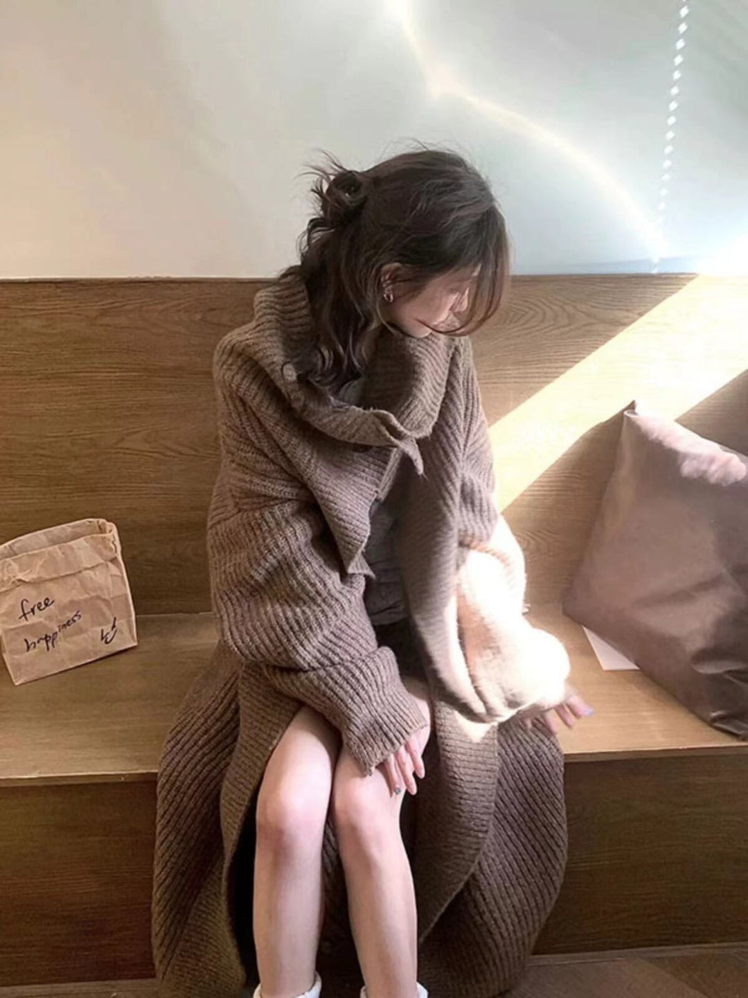 【outer】ロング丈ニットカーデ　M27398