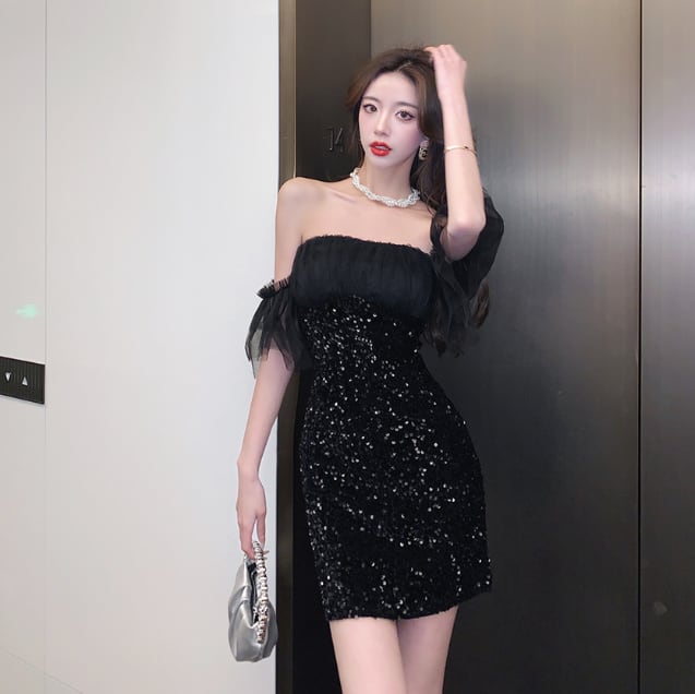 【dress】レディースファッションデートワンピース着瘦せ　M17353