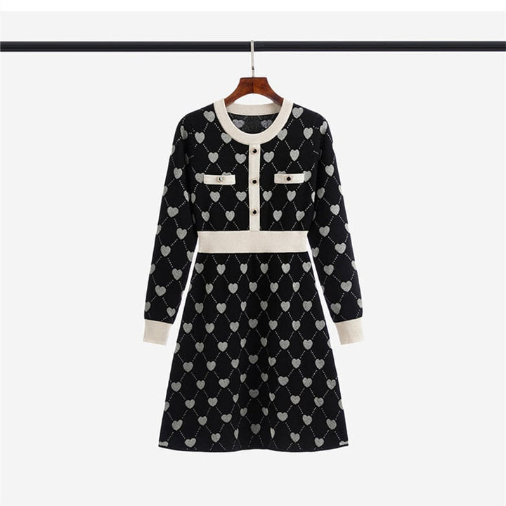 【dress】ジャカードニットワンピース　M28415