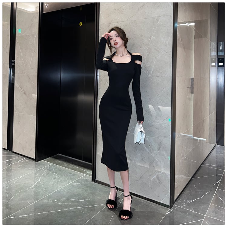 【dress】好感度UPファッションデートワンピース着瘦せ　M17026