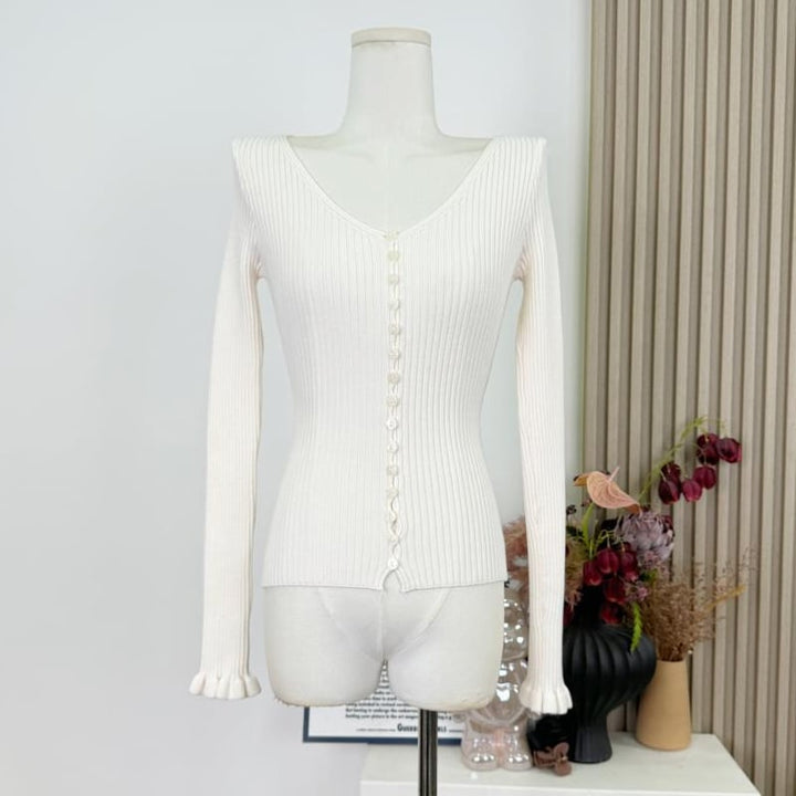 【tops】Vネックニットトップス Q7615
