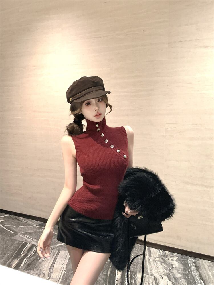 【tops】ノースリーブニットトップス　M28540