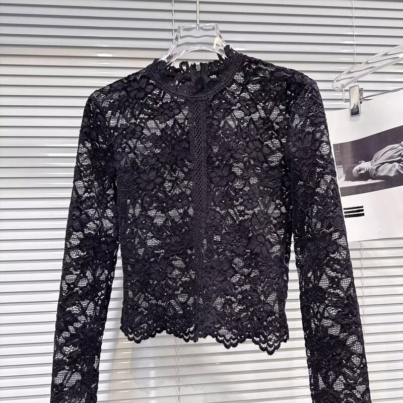 【tops】スタントカラーレーストップス Q8006