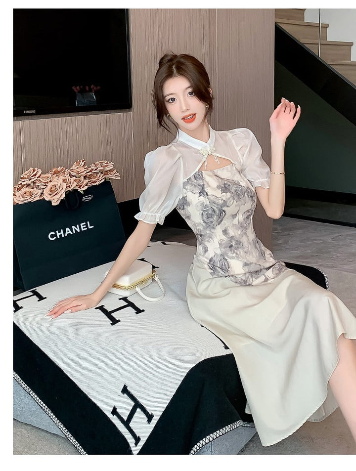 【dress】知的で品の良い♡エレガント切り替えデートワンピース　M16974