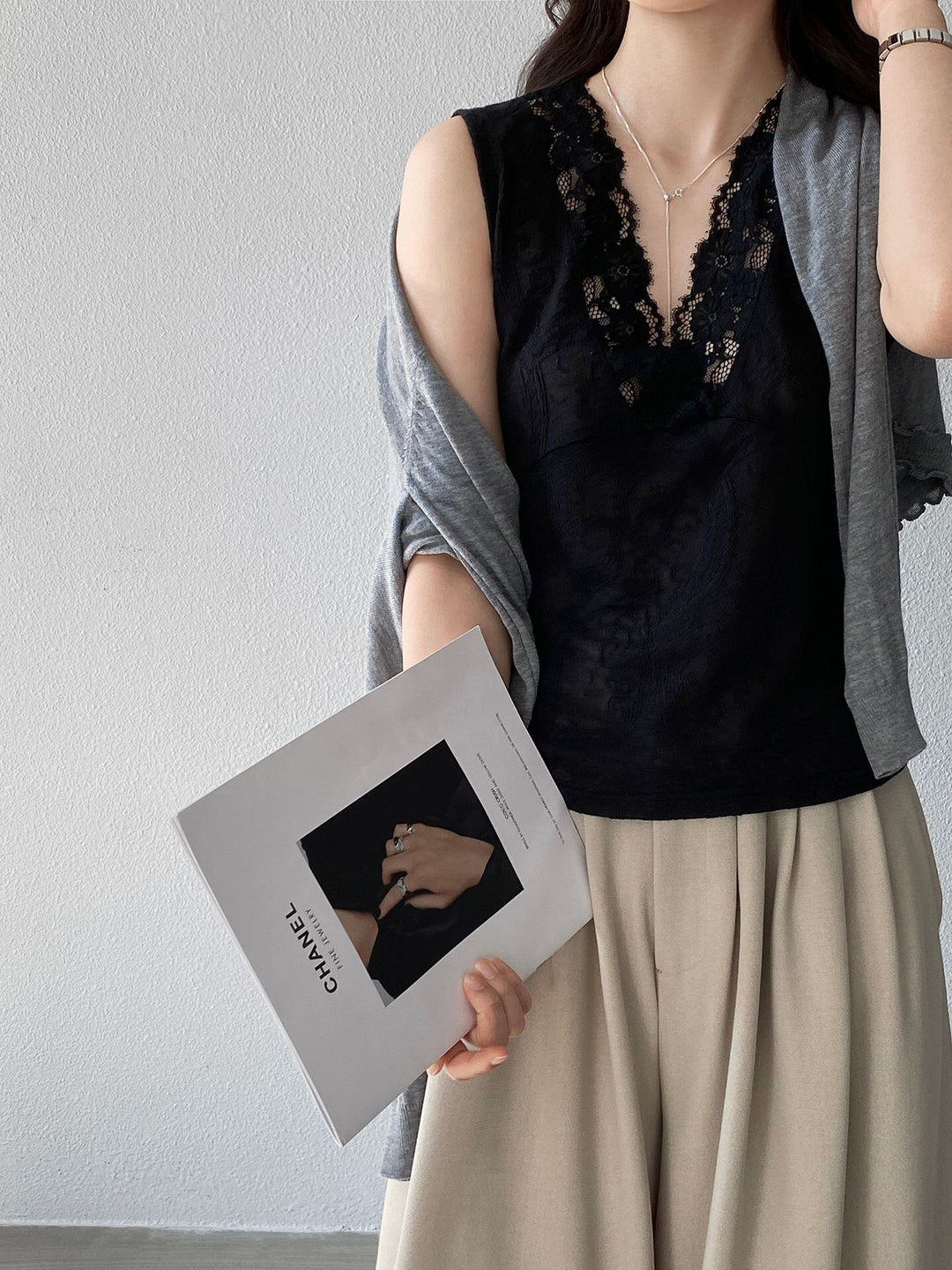 【tops】ノースリーブレーストップス Q8248