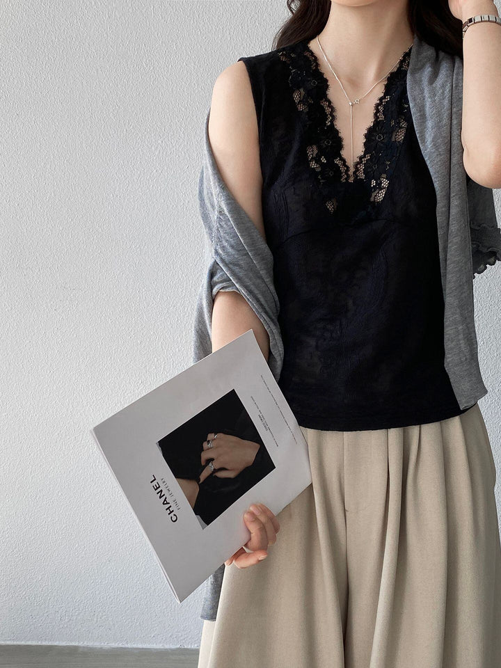 【tops】ノースリーブレーストップス Q8248