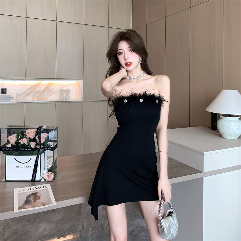 【dress】人気上昇中 chicファッションワンピース着瘦せ　M17089