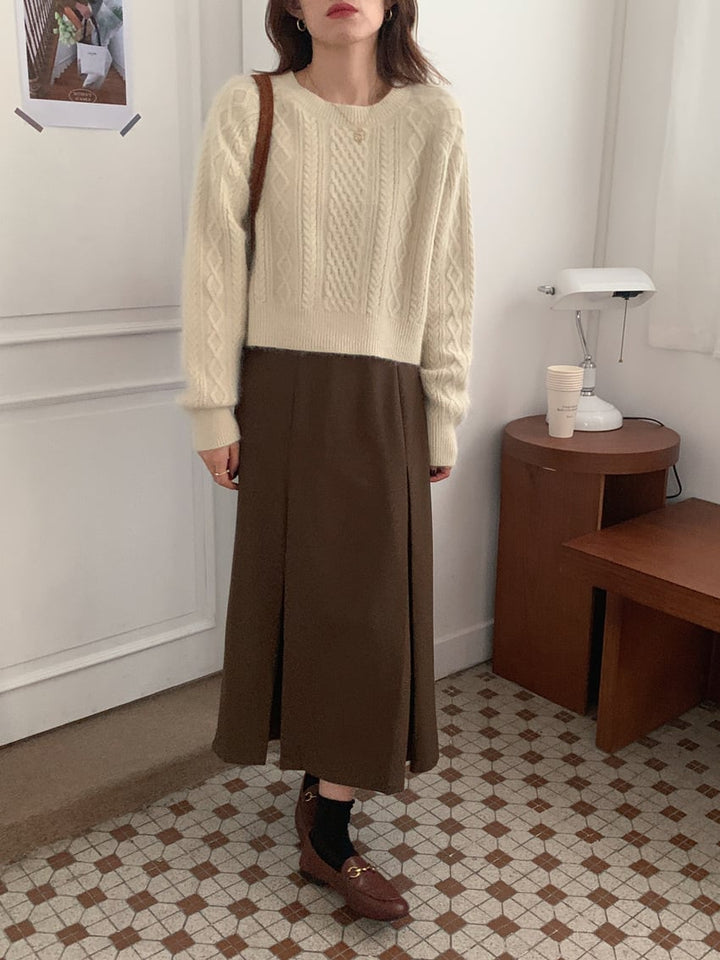 【tops】クルーネックニットセーター　M18167