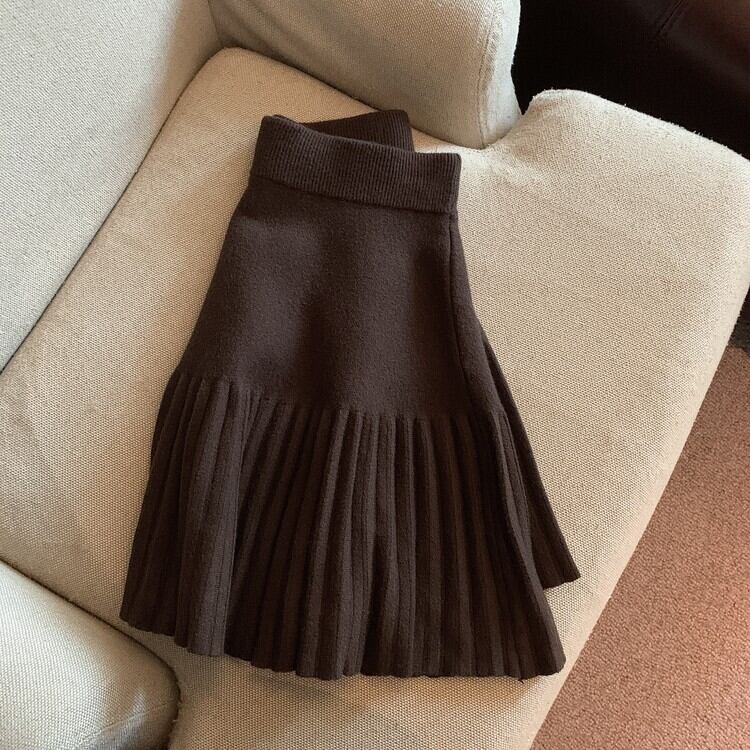 【bottoms】プリーツニットスカート　M26614