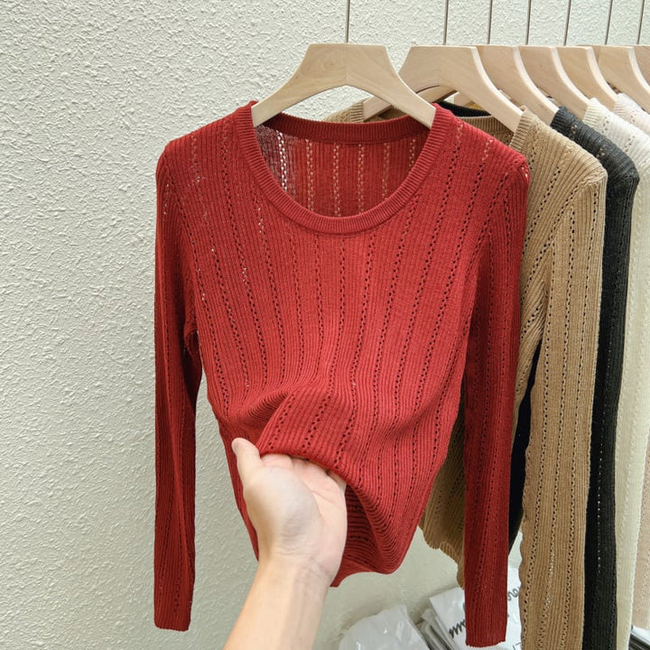 【tops】カットワークニットトップス　M26513