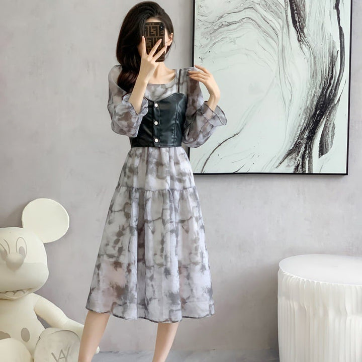 【set】気質満点大人可愛いセットアップ質感のいい　M17668