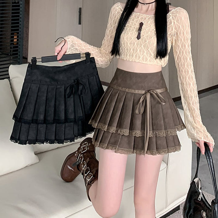 【bottoms】プリーツPUスカート　M27144