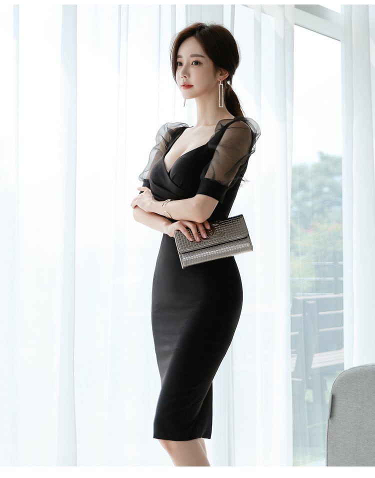 【dress】おしゃれ度高まる切り替えデートワンピース　M16919