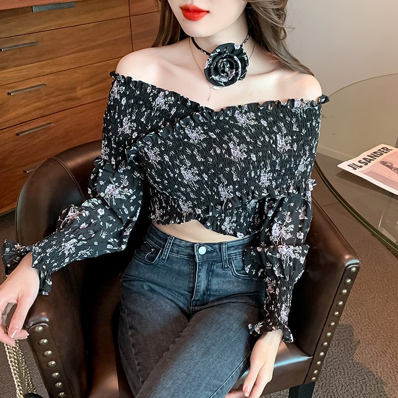 【tops】柔らかくて優しい印象スウィートシャツトップス　M17651