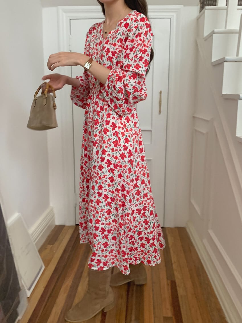 【dress】花柄ワンピース　M25685